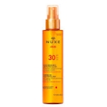 NUXE SUN TANNING OIL ΛΑΔΙ ΜΑΥΡ ΓΙΑ ΠΡΟΣ&ΣΩΜΑ SPF 30 150ML 
