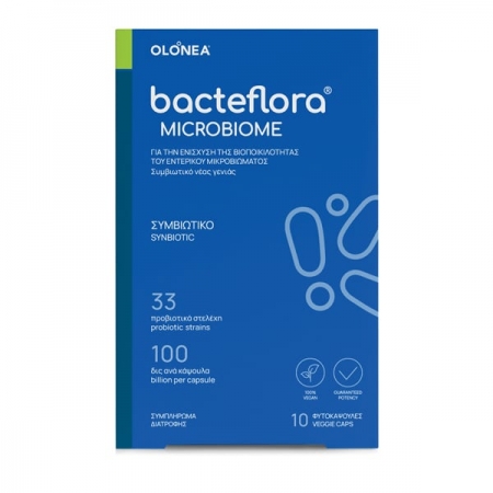 Olonea BacteFlora Microbiome Συμβιωτικό για την Εξισορρόπηση & Αποκατάσταση της Βιοποικιλότητας του Εντέρου, 30vcaps