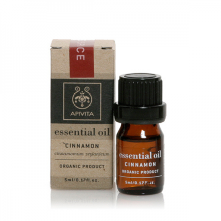 Apivita Essential Oil Cinnamon Βιολογικό Αιθέριο Έλαιο Κανέλα, 5ml