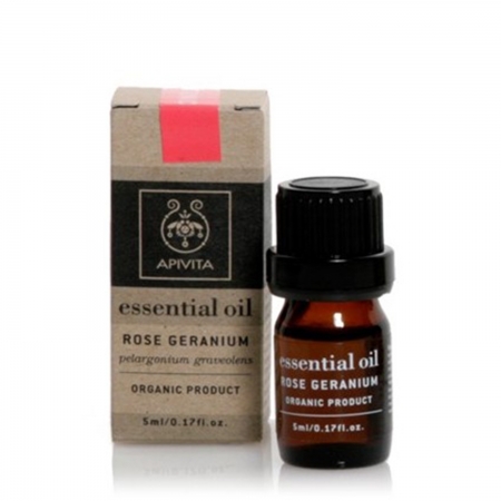 Apivita Essential Oil Rose Geranium Βιολογικό Αιθέριο Έλαιο Γεράνι, 5ml