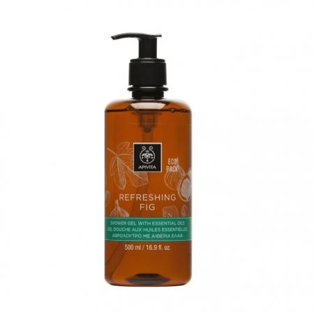 Apivita Eco Pack Refreshing Fig Shower Gel with Essential Oils Αφρόλουτρο Σύκο με Αιθέρια Έλαια, 500ml