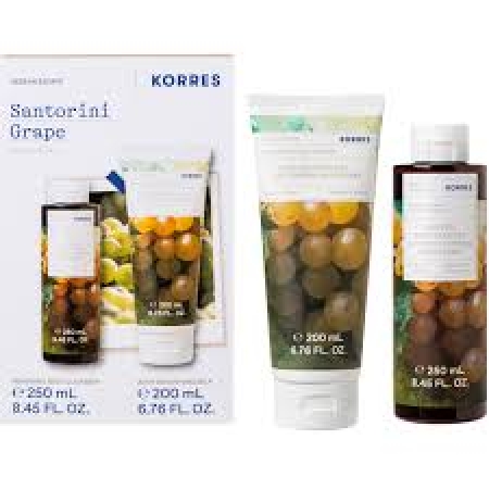 KORRES SET SANTO GRAPE SGEL 250ML & BMILK 200ML 