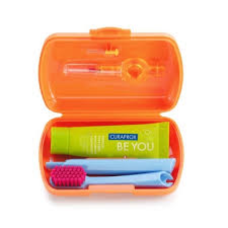 Curaprox Travel Set Στοματικής Υγιεινής Ταξιδίου Πορτοκαλί