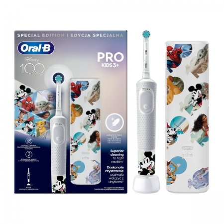 Oral-B Disney 100 Vitality Pro Kids Electric Toothbrush Ηλεκτρική Οδοντόβουρτσα με Θήκη Ταξιδίου 3+ Ετών, 1τεμ