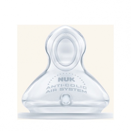 Nuk First Choice Plus Θηλή Σιλικόνης L (Μεγάλη Οπή για Παχύρρευστα Υγρά) με Βαλβίδα 6-18 Μηνών 1τμχ