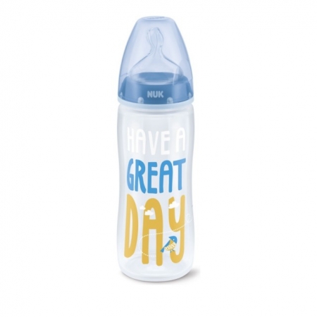 Nuk First Choice Plus Μπιμπερό PP 6-18 Μηνών με Θηλή Σιλικόνης XL Μπλε 360ml