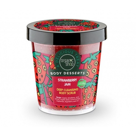 Natura Siberica Organic Shop Body Desserts Strawberry Jam, Απολεπιστικό Για Βαθύ Καθαρισμό, 450ml