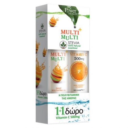 POWER HEALTH MULTI+MULTI 24s STEVIA +VITAMIN C 500mg 20s