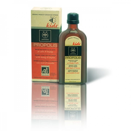 APIVITA PROPOLIS ΠΑΙΔΙΚΟ ΒΙΟΛΟΓΙΚΟ ΣΙΡΟΠΙ ΓΙΑ ΤΟ ΛΑΙΜΟ ΜΕΛΙ & ΘΥΜΑΡΙ 150ML 