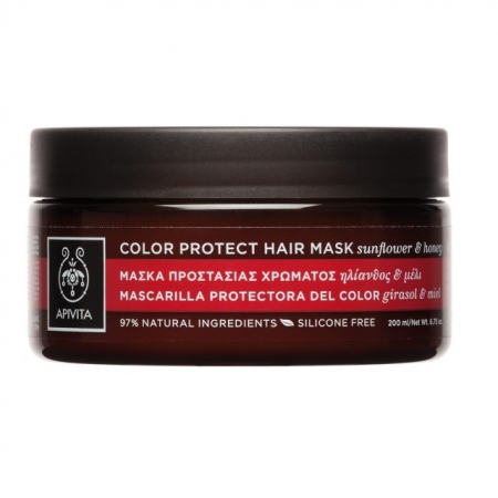 Apivita Color Protect Hair Mask Sunflower & Honey, Μάσκα Προστασίας Χρώματος για Βαμμένα Μαλλιά με Ηλίανθο & Μέλι 200ml