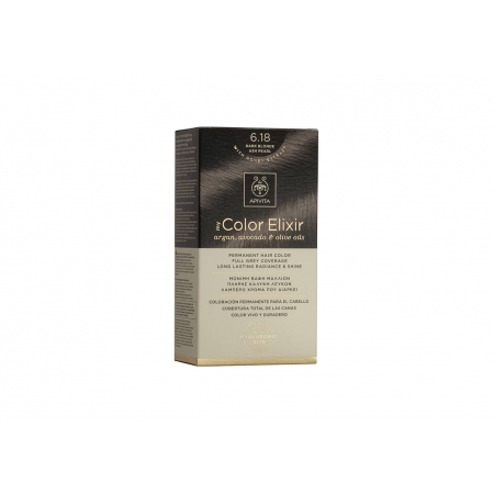 Apivita My Color Elixir kit Μόνιμη Βαφή Μαλλιών 6.18 ΞΑΝΘΟ ΣΚΟΥΡΟ ΣΑΝΤΡΕ ΠΕΡΛΕ