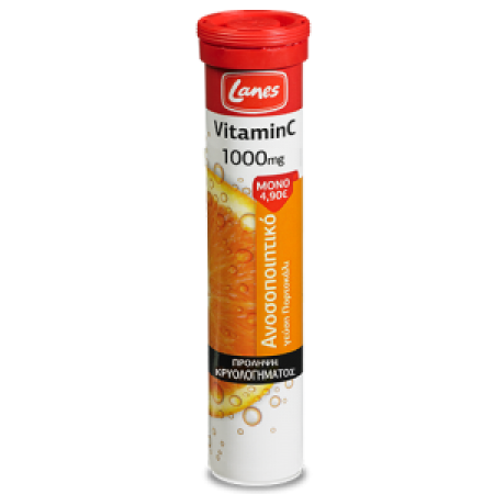 LANES EFF VIT C 1000MG+GINS LEM 20T RED 