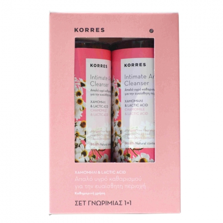 Korres Promo 1+1 Intimate Area Cleanser με Χαμομήλι & Lactic Acid 250ml & 250ml