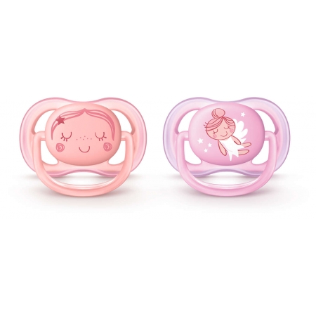 Avent Ultra Air 0-6m SCF345/20 Ορθοδοντική Πιπίλα Σιλικόνης Ρόζ 2 Τμχ